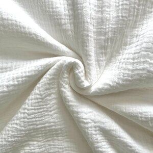 NEW 2 YARDS Double layer white dyeable muslin gauze fabric 100% cotton 52" wide